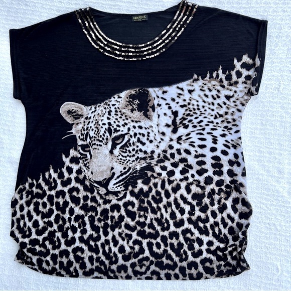 paris pink Tops - PARIS PINK CHEETAH BLOUSE